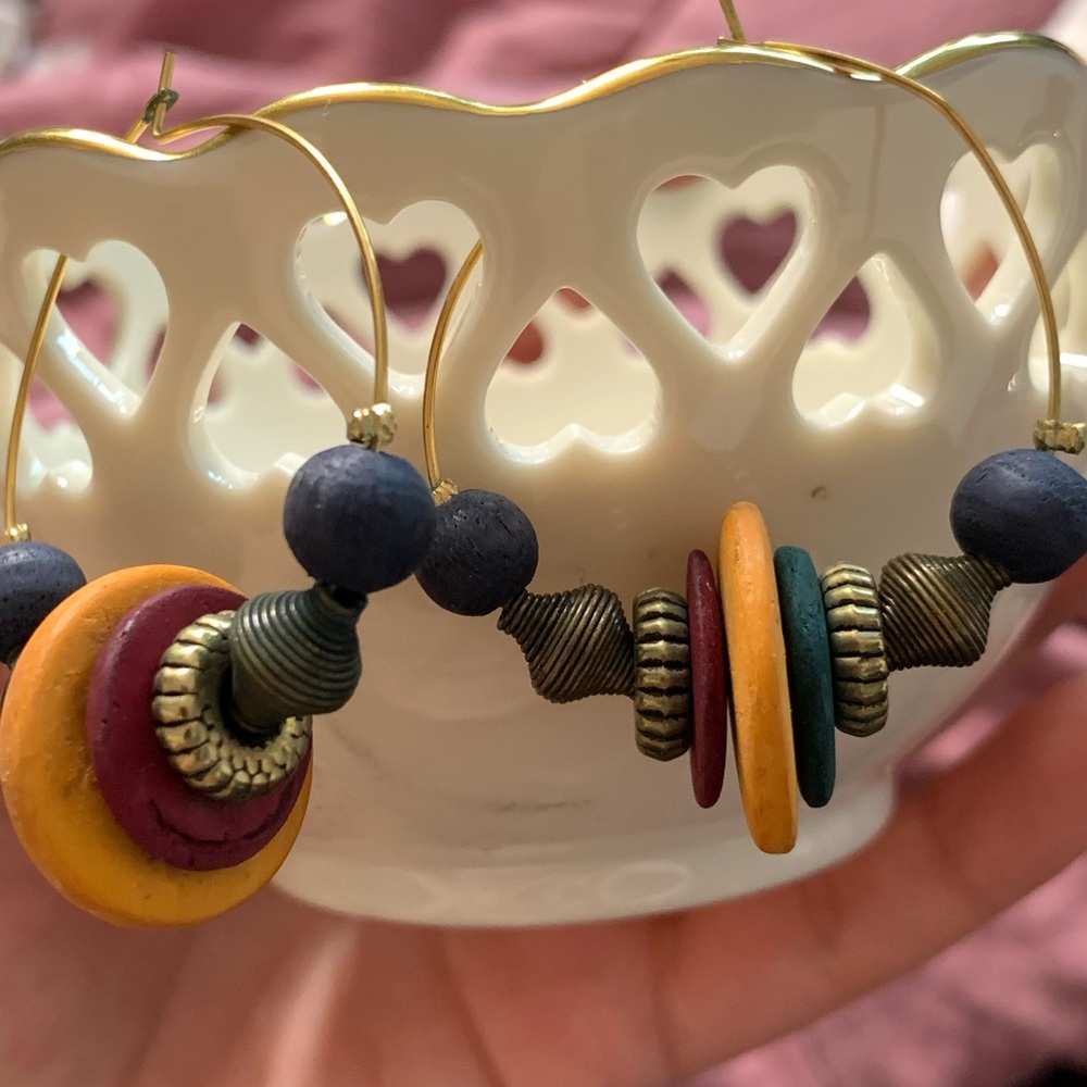 Multi Colored Hoop Earrings